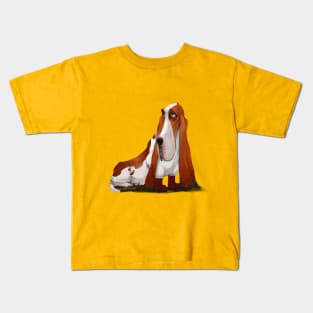 Muddy basset Kids T-Shirt